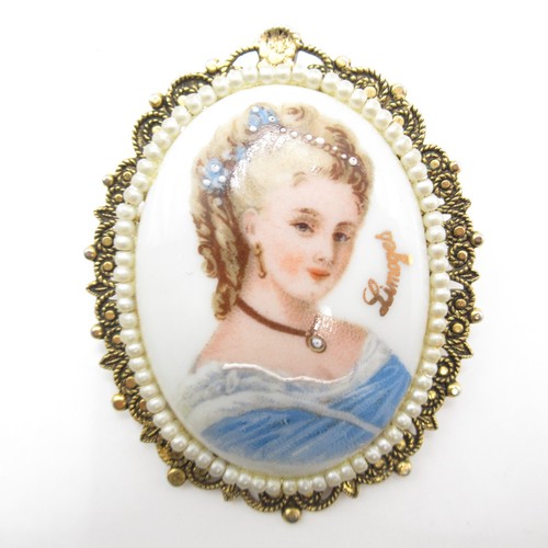 Handpainted limoges lady - handpainted,