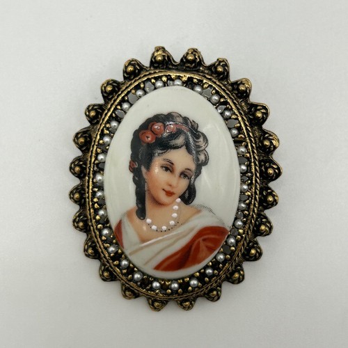 Limoges brooch pin made - brooch, in