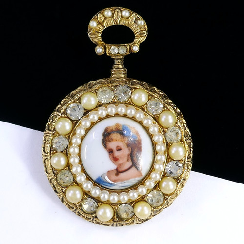 Vintage limoges lady - vintage, b.s.k