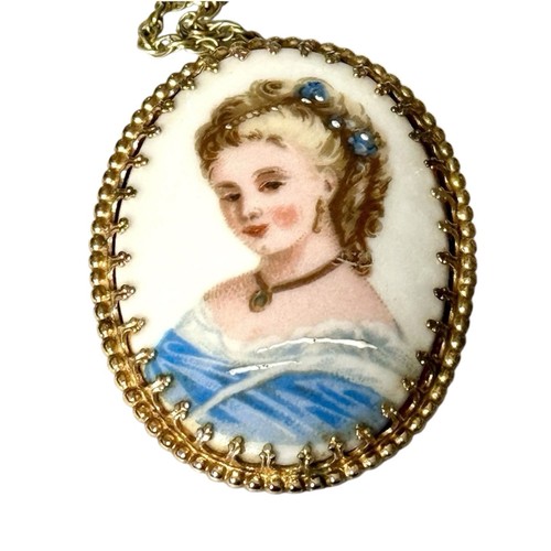 Vintage porcelain brooch - porcelain,
