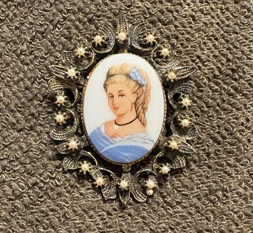 Vintage limoges cameo brooch - vintage,