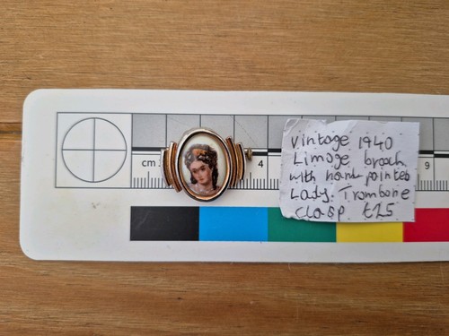 Vintage 1940 limoge brooch - vintage,