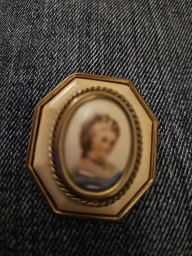 Antique limoges enamel lady - antique,